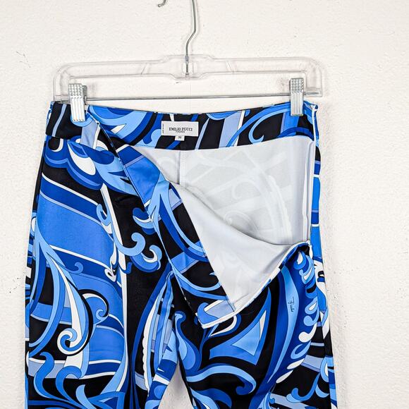 EMILIO PUCCI Fireze Flare leg Trousers Blue print size 36 - Picture 3 of 13